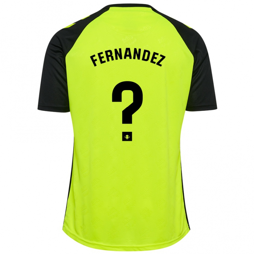 Kandiny Niño Camiseta Nicolás Fernández #0 Amarillo Fluorescente Negro 2ª Equipación 2024/25 La Camisa Chile