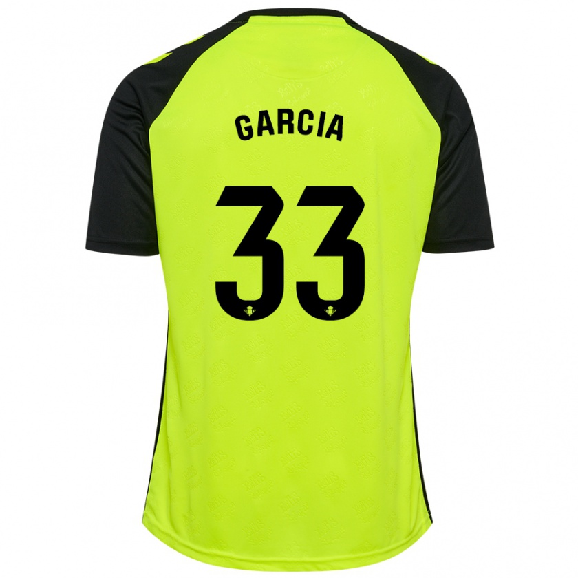 Kandiny Niño Camiseta Pablo García #33 Amarillo Fluorescente Negro 2ª Equipación 2024/25 La Camisa Chile