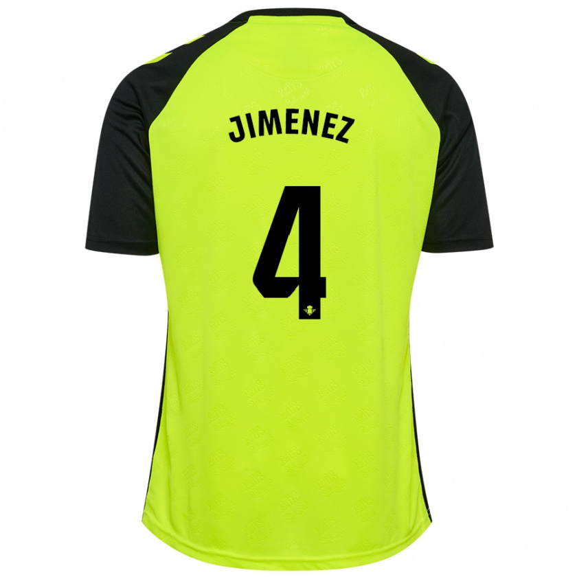 Kandiny Niño Camiseta María Jiménez #4 Amarillo Fluorescente Negro 2ª Equipación 2024/25 La Camisa Chile