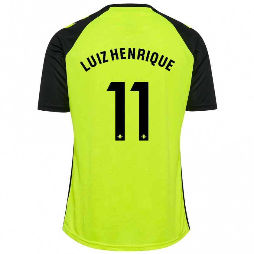 Kandiny Niño Camiseta Luiz Henrique #11 Amarillo Fluorescente Negro 2ª Equipación 2024/25 La Camisa Chile