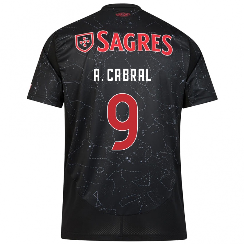 Kandiny Niño Camiseta Arthur Cabral #9 Negro Rojo 2ª Equipación 2024/25 La Camisa Chile