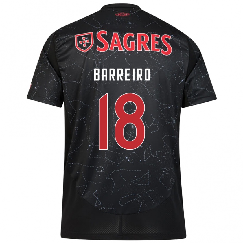 Kandiny Niño Camiseta Leandro Barreiro #18 Negro Rojo 2ª Equipación 2024/25 La Camisa Chile