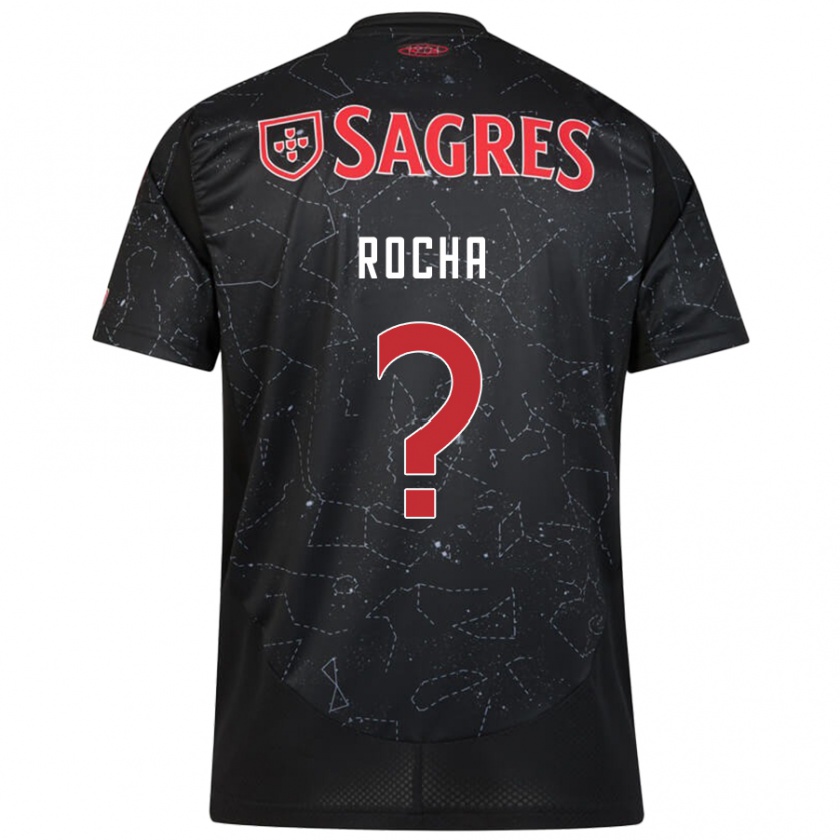 Kandiny Niño Camiseta Diogo Rocha #0 Negro Rojo 2ª Equipación 2024/25 La Camisa Chile