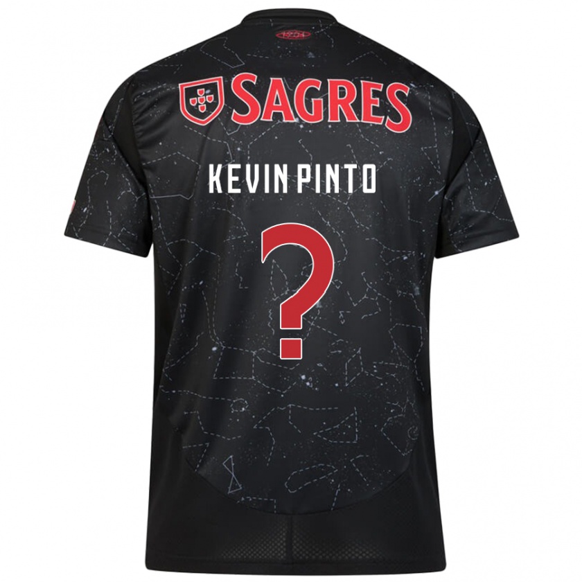 Kandiny Niño Camiseta Kevin Pinto #0 Negro Rojo 2ª Equipación 2024/25 La Camisa Chile