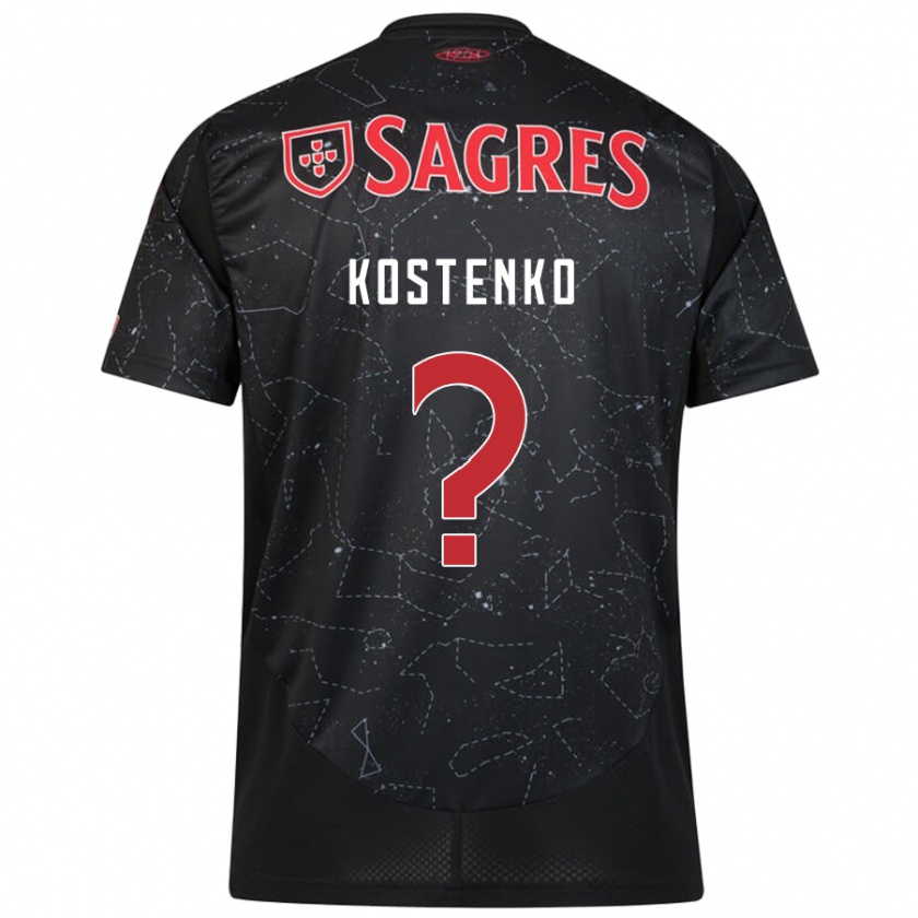 Kandiny Niño Camiseta Igor Kostenko #0 Negro Rojo 2ª Equipación 2024/25 La Camisa Chile