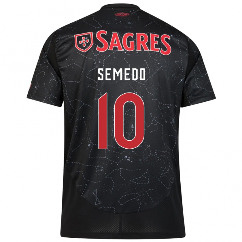 Kandiny Niño Camiseta Andreson Semedo #10 Negro Rojo 2ª Equipación 2024/25 La Camisa Chile