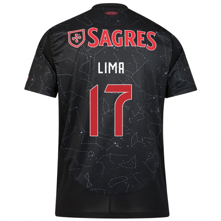 Kandiny Niño Camiseta Ivan Lima #17 Negro Rojo 2ª Equipación 2024/25 La Camisa Chile