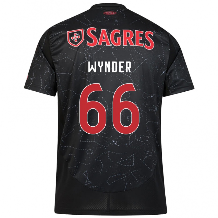 Kandiny Niño Camiseta Joshua Wynder #66 Negro Rojo 2ª Equipación 2024/25 La Camisa Chile