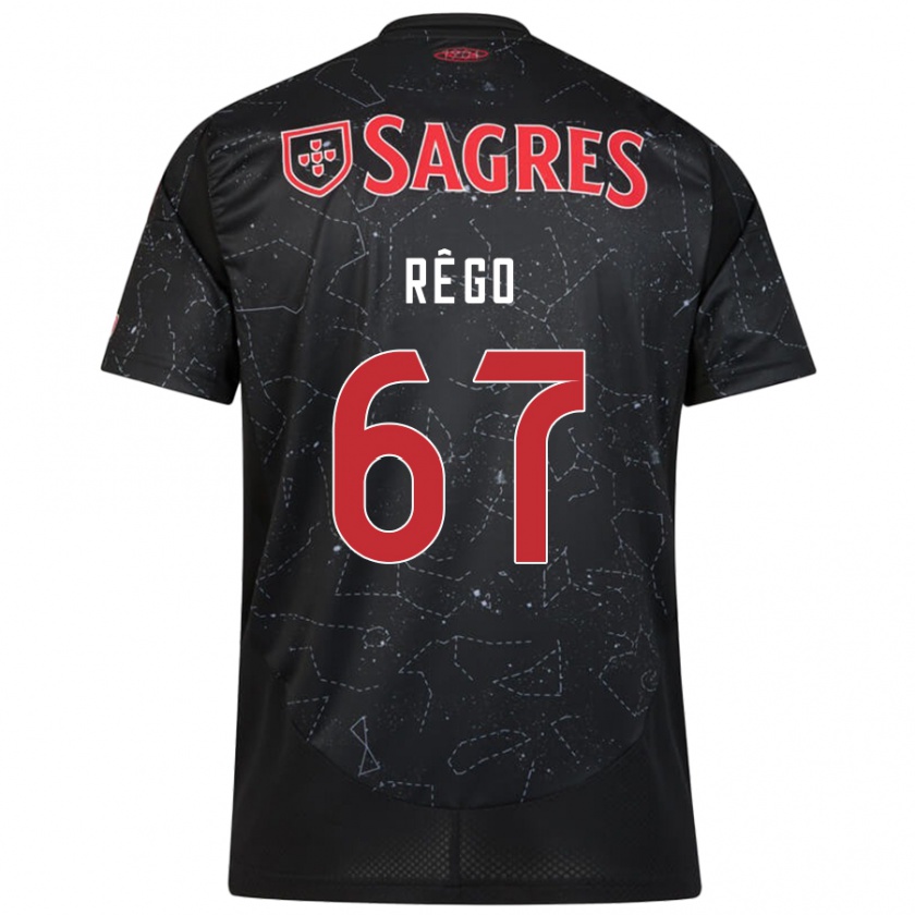 Kandiny Niño Camiseta Rodrigo Rêgo #67 Negro Rojo 2ª Equipación 2024/25 La Camisa Chile