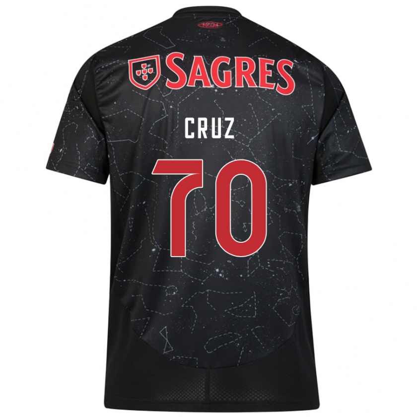 Kandiny Niño Camiseta Filipe Cruz #70 Negro Rojo 2ª Equipación 2024/25 La Camisa Chile