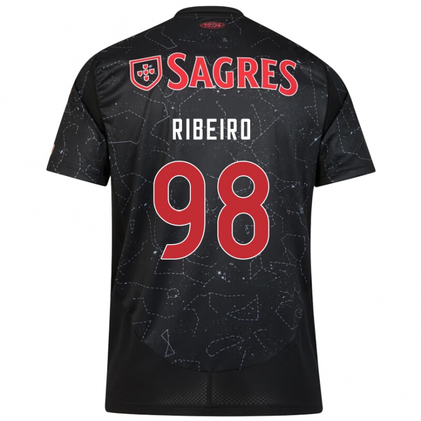 Kandiny Niño Camiseta Ricardo Ribeiro #98 Negro Rojo 2ª Equipación 2024/25 La Camisa Chile