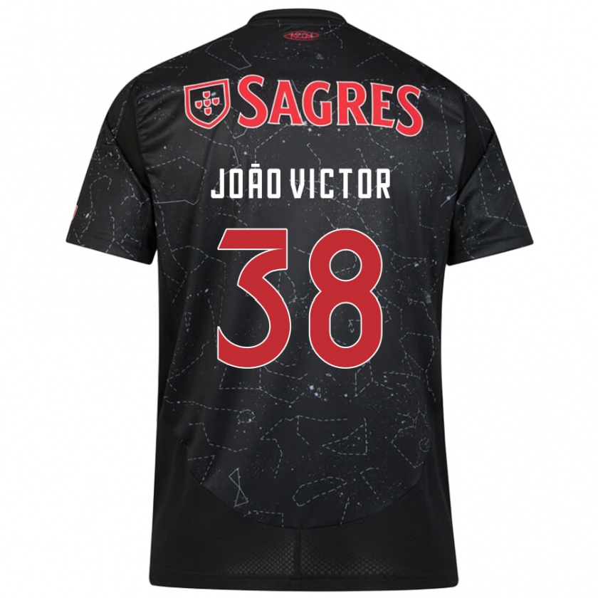 Kandiny Niño Camiseta João Victor #38 Negro Rojo 2ª Equipación 2024/25 La Camisa Chile