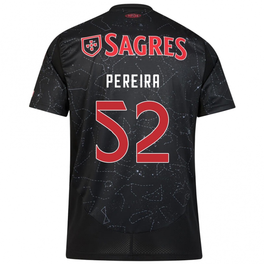 Kandiny Niño Camiseta Henrique Pereira #52 Negro Rojo 2ª Equipación 2024/25 La Camisa Chile