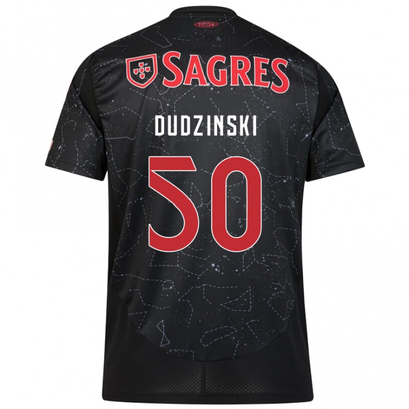 Kandiny Niño Camiseta Marcel Dudzinski #50 Negro Rojo 2ª Equipación 2024/25 La Camisa Chile