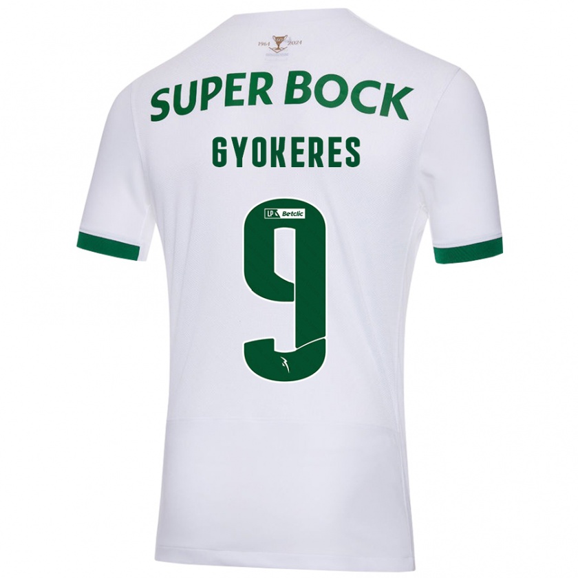 Kandiny Niño Camiseta Viktor Gyökeres #9 Blanco Verde 2ª Equipación 2024/25 La Camisa Chile