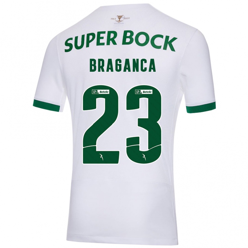 Kandiny Niño Camiseta Daniel Bragança #23 Blanco Verde 2ª Equipación 2024/25 La Camisa Chile