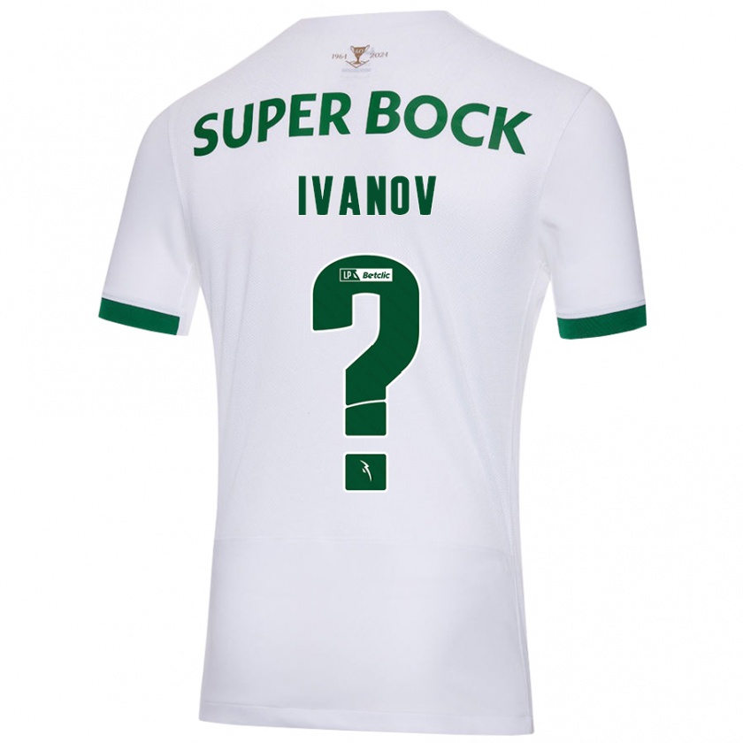 Kandiny Niño Camiseta David Ivanov #0 Blanco Verde 2ª Equipación 2024/25 La Camisa Chile