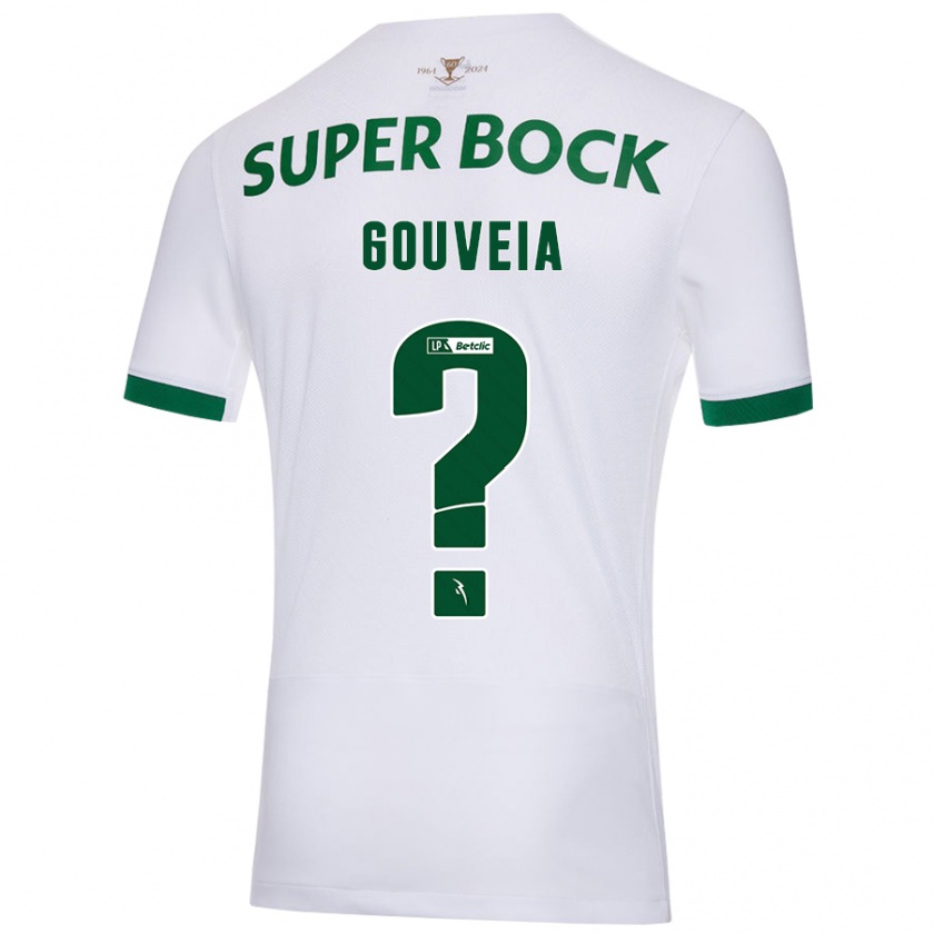 Kandiny Niño Camiseta Miguel Gouveia #0 Blanco Verde 2ª Equipación 2024/25 La Camisa Chile