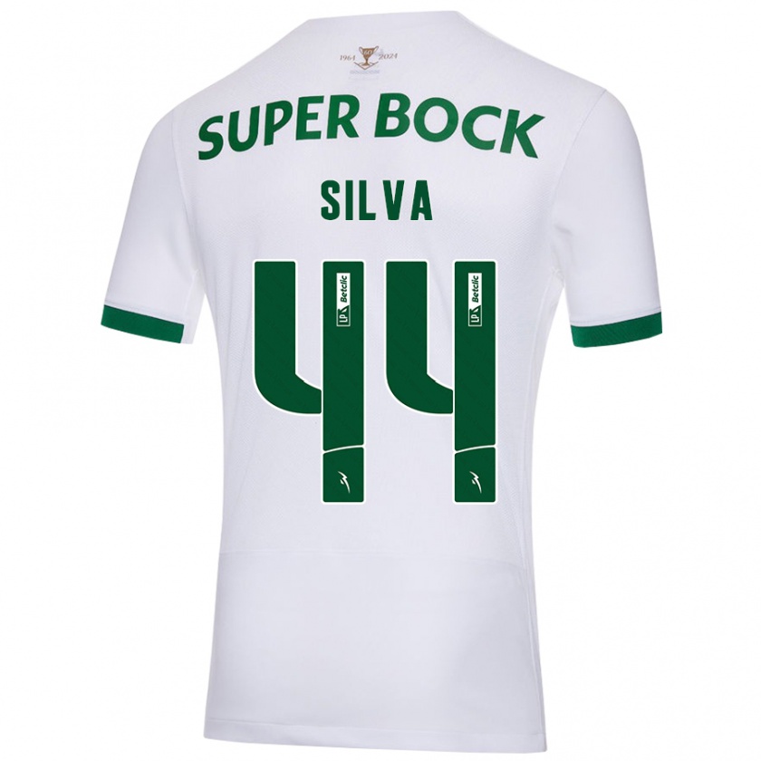 Kandiny Niño Camiseta Pedro Silva #44 Blanco Verde 2ª Equipación 2024/25 La Camisa Chile