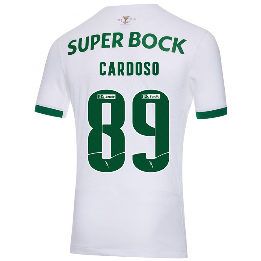 Kandiny Niño Camiseta Nilton Cardoso #89 Blanco Verde 2ª Equipación 2024/25 La Camisa Chile