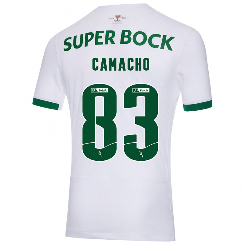 Kandiny Niño Camiseta Rafael Camacho #83 Blanco Verde 2ª Equipación 2024/25 La Camisa Chile