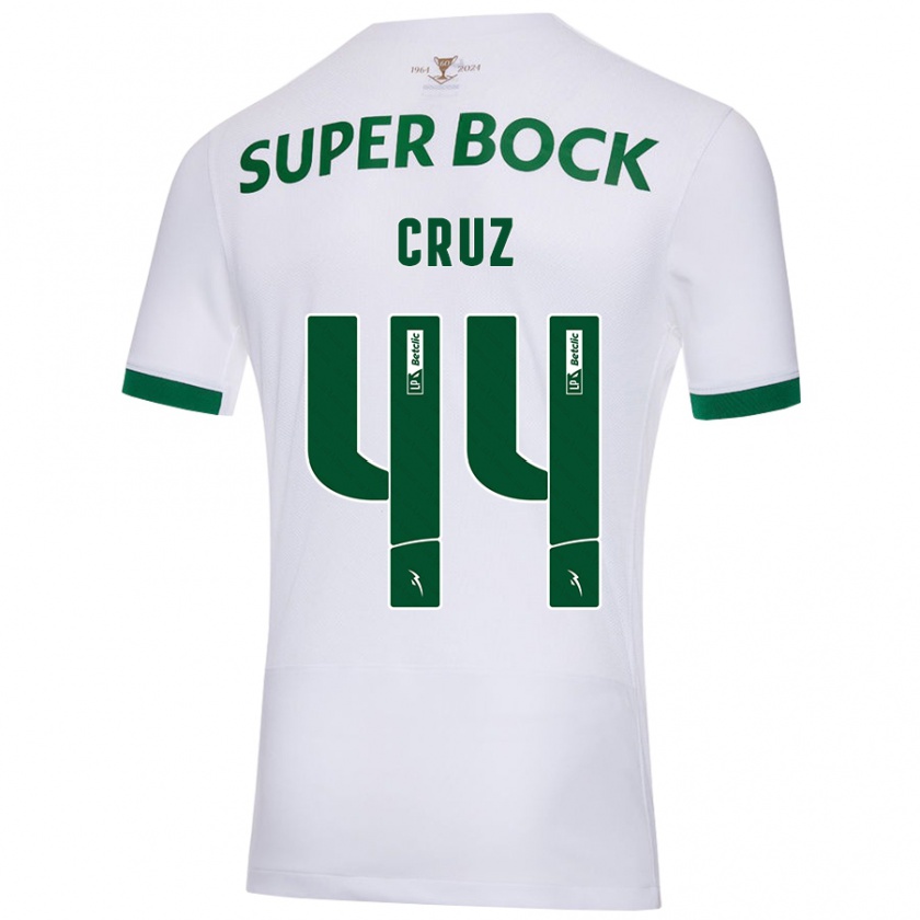 Kandiny Niño Camiseta Marco Cruz #44 Blanco Verde 2ª Equipación 2024/25 La Camisa Chile