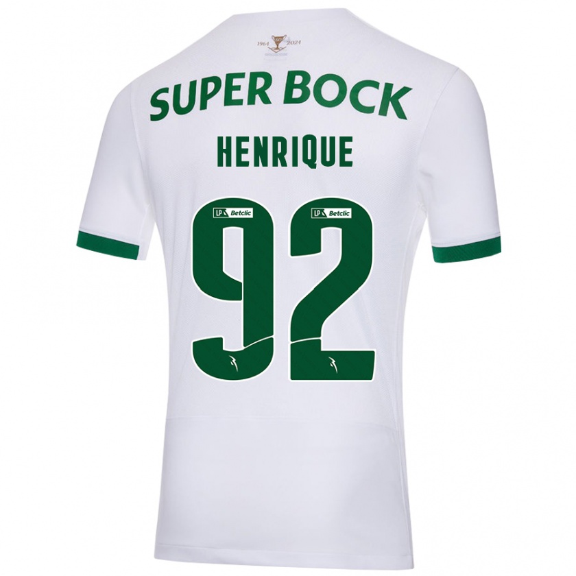 Kandiny Niño Camiseta Eduardo Henrique #92 Blanco Verde 2ª Equipación 2024/25 La Camisa Chile