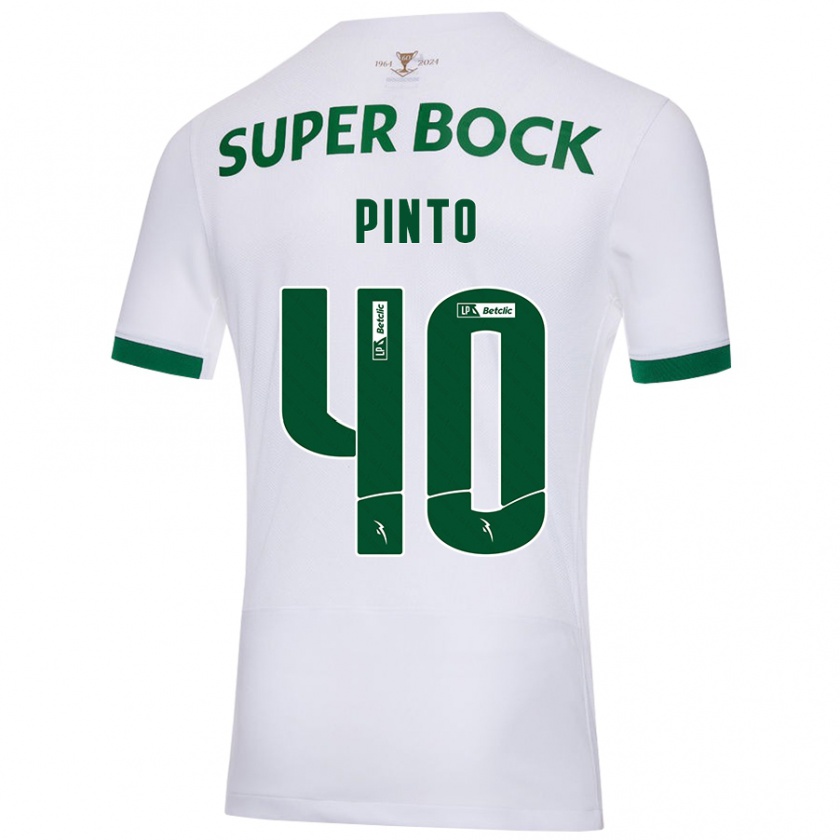 Kandiny Niño Camiseta Rita Pinto De Almeida #40 Blanco Verde 2ª Equipación 2024/25 La Camisa Chile