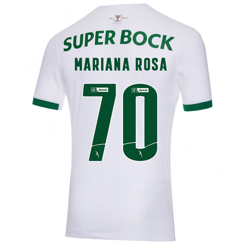 Kandiny Niño Camiseta Mariana Silva Pinto Vilaça Da Rosa #70 Blanco Verde 2ª Equipación 2024/25 La Camisa Chile