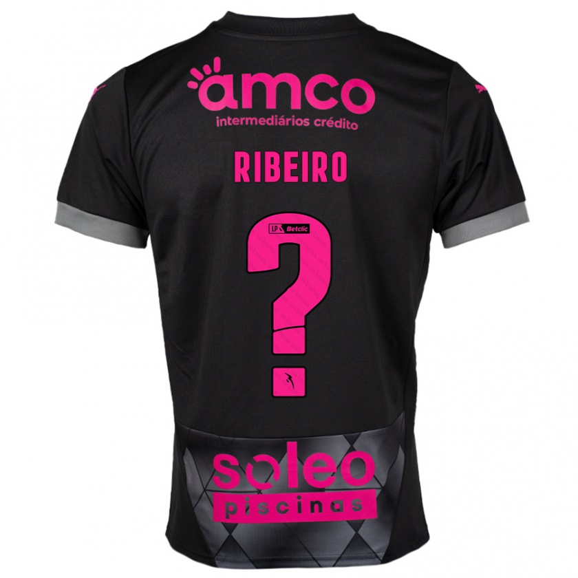 Kandiny Niño Camiseta Yuri Ribeiro #0 Negro Rosa 2ª Equipación 2024/25 La Camisa Chile