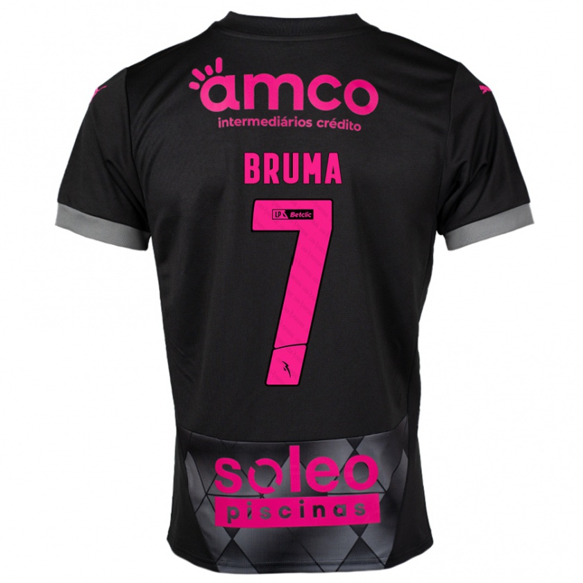 Kandiny Niño Camiseta Bruma #7 Negro Rosa 2ª Equipación 2024/25 La Camisa Chile