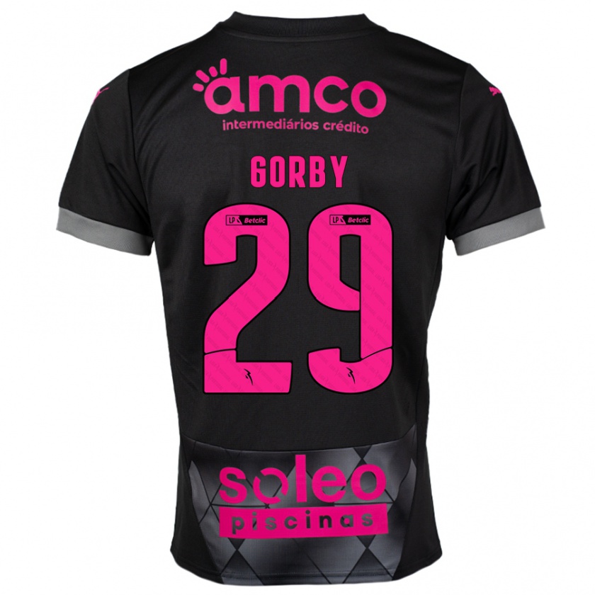 Kandiny Niño Camiseta Gorby #29 Negro Rosa 2ª Equipación 2024/25 La Camisa Chile