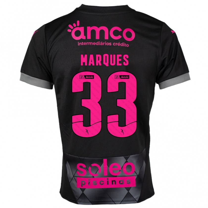 Kandiny Niño Camiseta João Marques #33 Negro Rosa 2ª Equipación 2024/25 La Camisa Chile