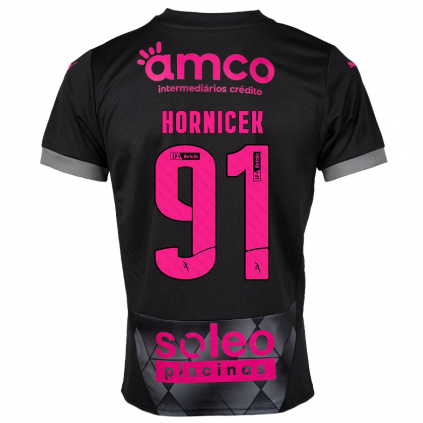 Kandiny Niño Camiseta Lukas Hornicek #91 Negro Rosa 2ª Equipación 2024/25 La Camisa Chile