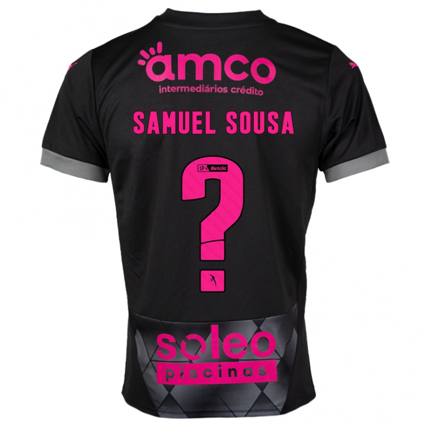 Kandiny Niño Camiseta Samuel Sousa #0 Negro Rosa 2ª Equipación 2024/25 La Camisa Chile