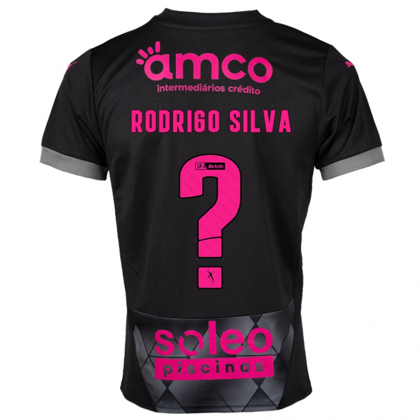 Kandiny Niño Camiseta Rodrigo Silva #0 Negro Rosa 2ª Equipación 2024/25 La Camisa Chile