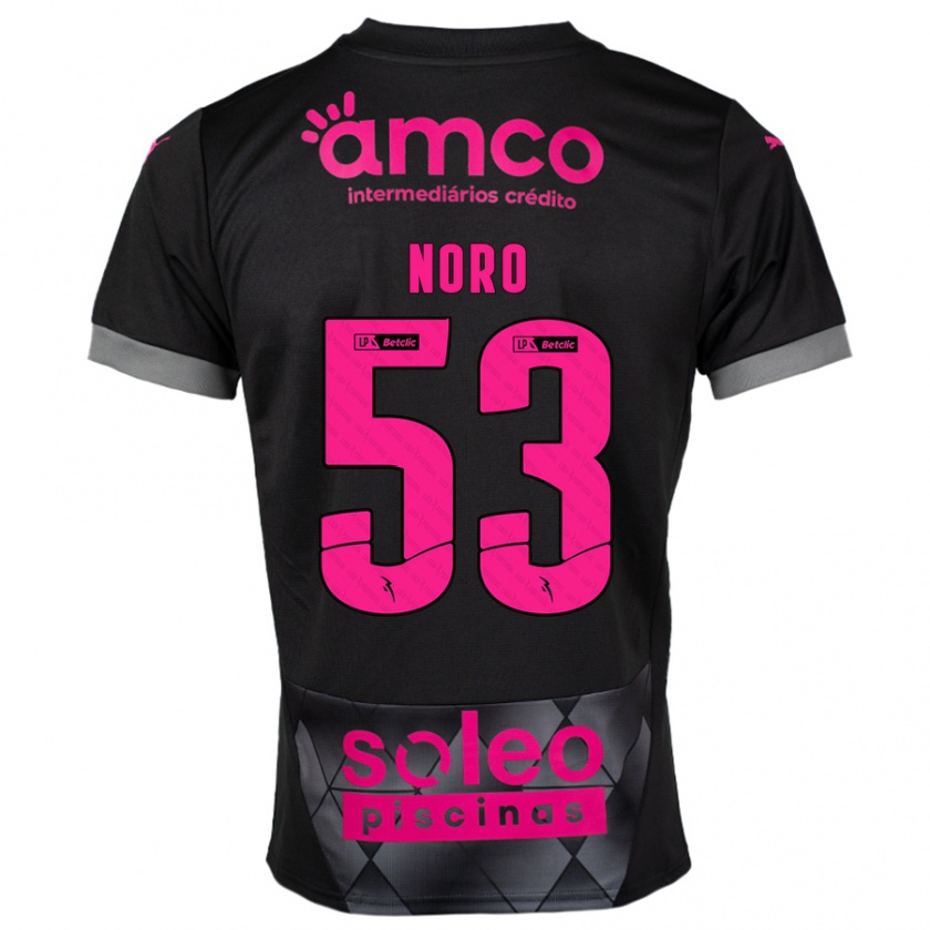 Kandiny Niño Camiseta Jonatás Noro #53 Negro Rosa 2ª Equipación 2024/25 La Camisa Chile