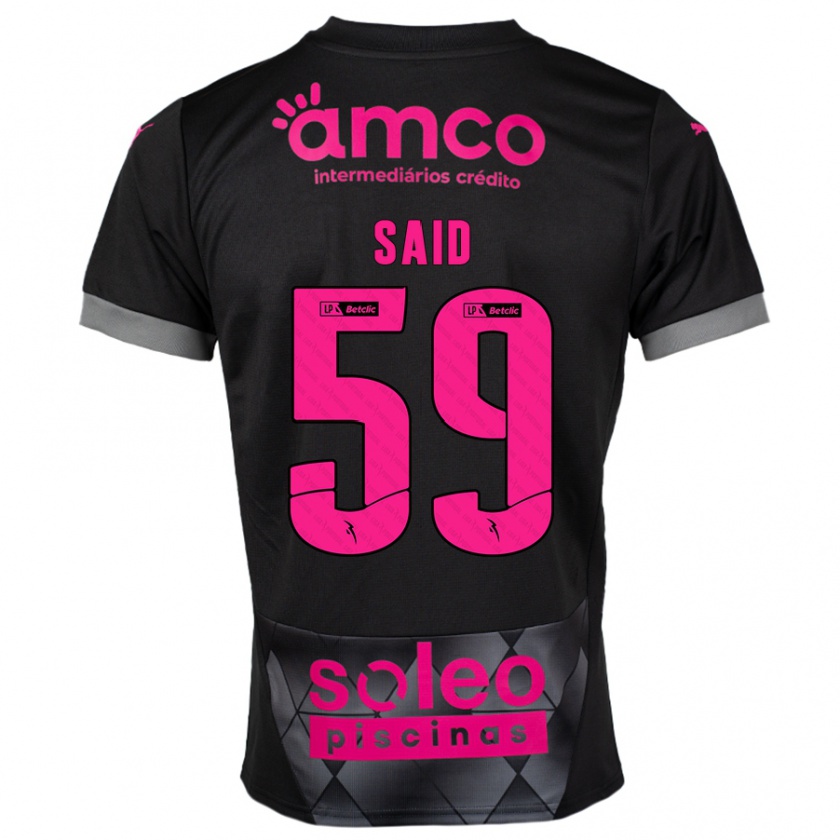 Kandiny Niño Camiseta Yan Said #59 Negro Rosa 2ª Equipación 2024/25 La Camisa Chile