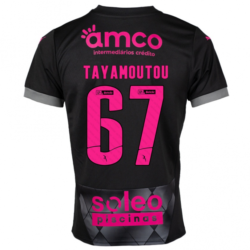 Kandiny Niño Camiseta Enzo Tayamoutou #67 Negro Rosa 2ª Equipación 2024/25 La Camisa Chile