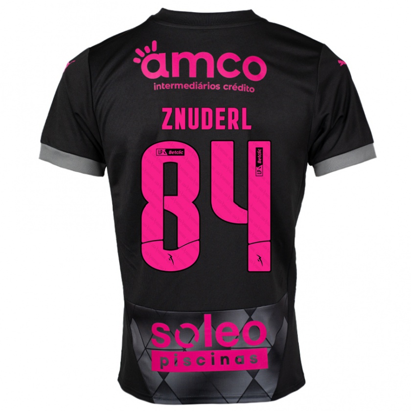 Kandiny Niño Camiseta Tai Znuderl #84 Negro Rosa 2ª Equipación 2024/25 La Camisa Chile