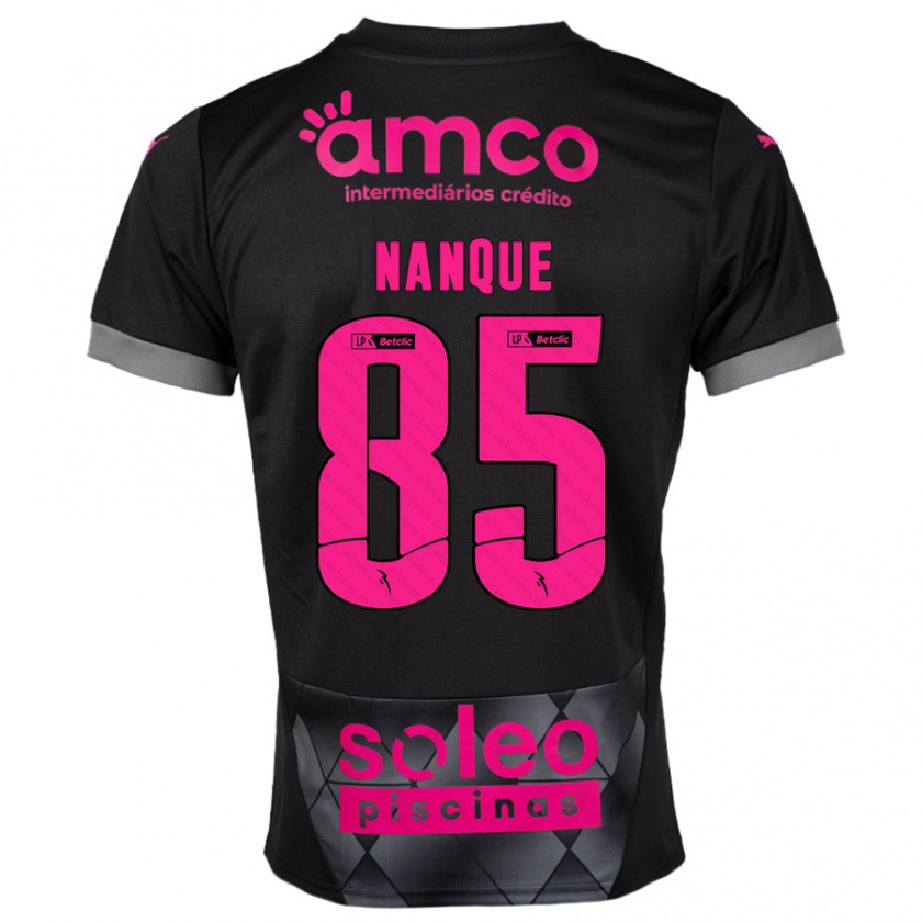 Kandiny Niño Camiseta Edgar Nanque #85 Negro Rosa 2ª Equipación 2024/25 La Camisa Chile