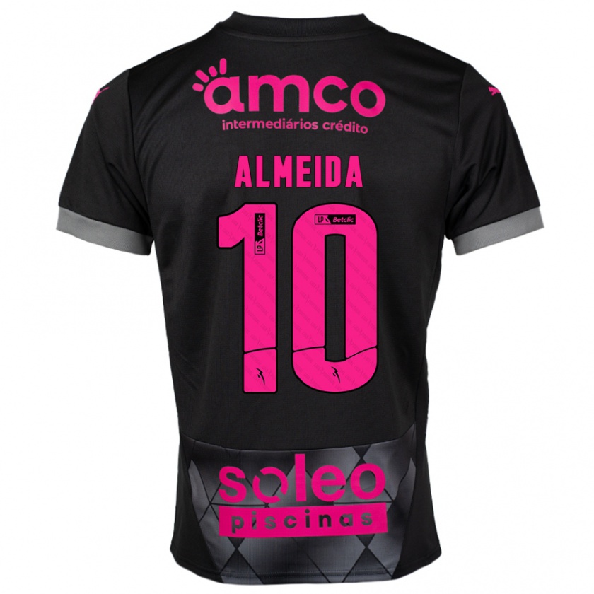 Kandiny Niño Camiseta Vitória Almeida #10 Negro Rosa 2ª Equipación 2024/25 La Camisa Chile