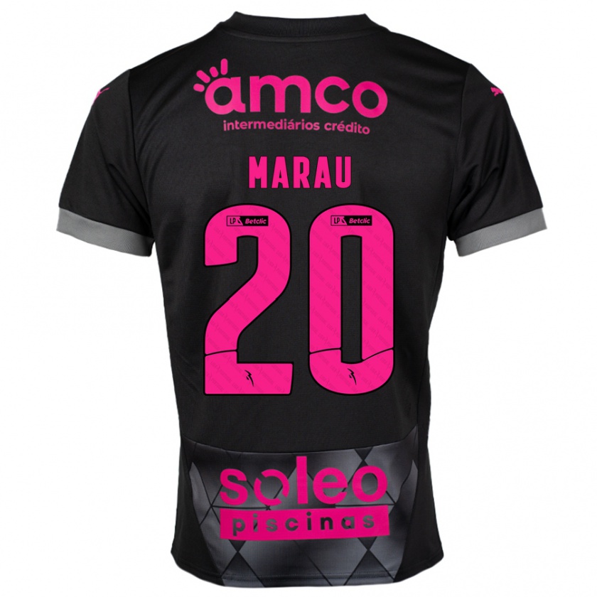 Kandiny Niño Camiseta Madalena Marau #20 Negro Rosa 2ª Equipación 2024/25 La Camisa Chile