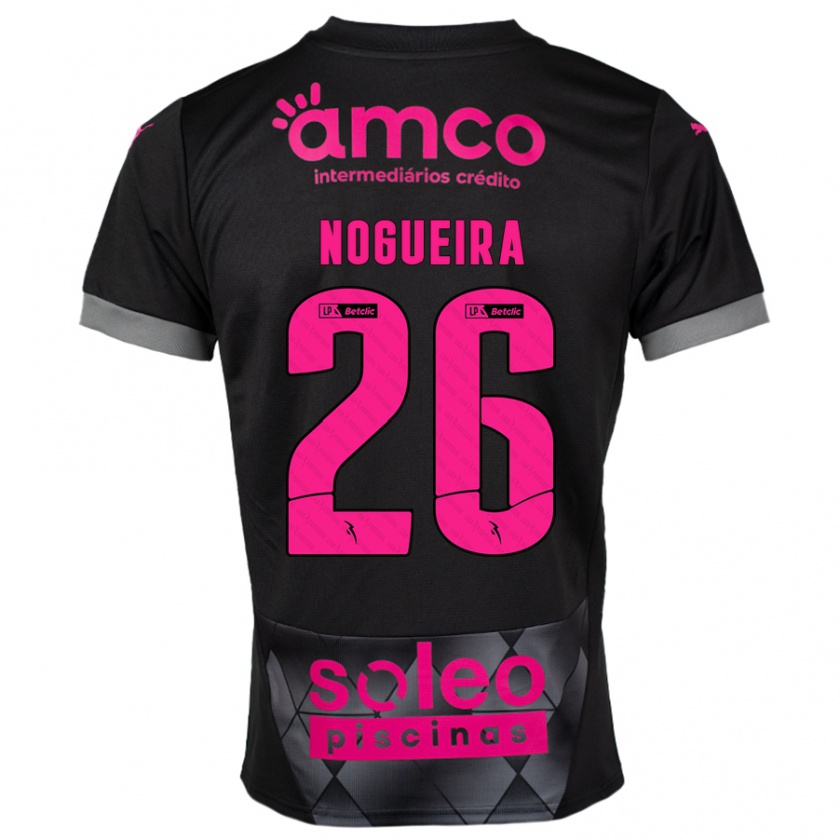 Kandiny Niño Camiseta Ana Nogueira #26 Negro Rosa 2ª Equipación 2024/25 La Camisa Chile