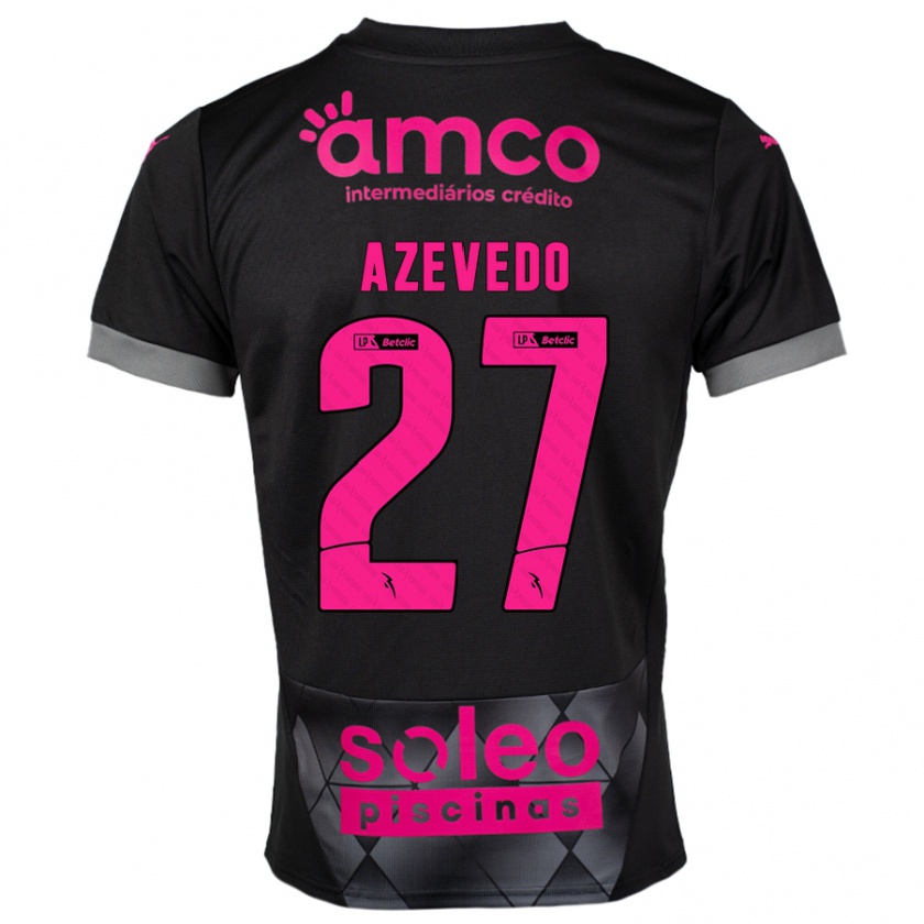 Kandiny Niño Camiseta Mariana Azevedo #27 Negro Rosa 2ª Equipación 2024/25 La Camisa Chile