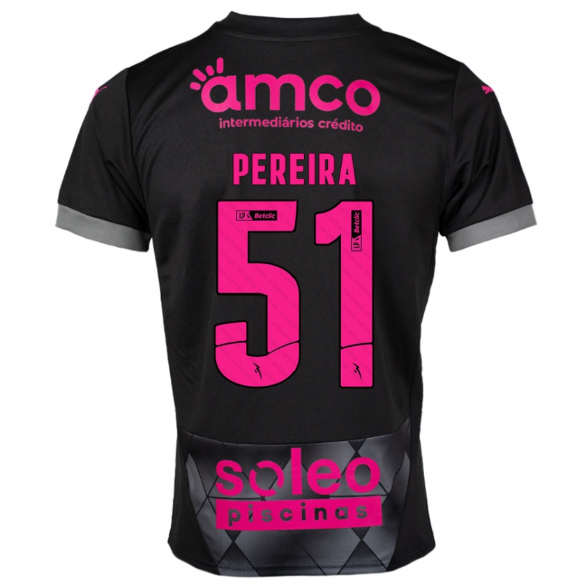 Kandiny Niño Camiseta Evy Pereira #51 Negro Rosa 2ª Equipación 2024/25 La Camisa Chile