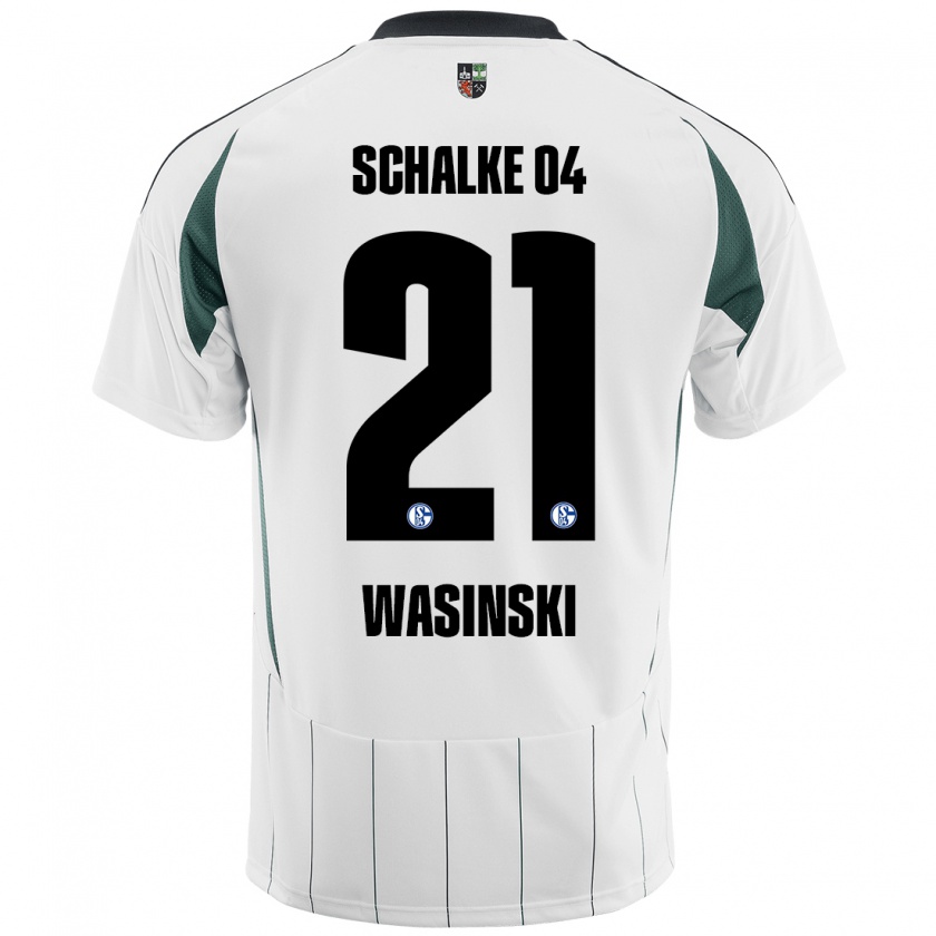 Kandiny Niño Camiseta Martin Wasinski #21 Blanco Verde 2ª Equipación 2024/25 La Camisa Chile