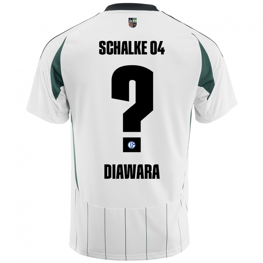 Kandiny Niño Camiseta Mamady Diawara #0 Blanco Verde 2ª Equipación 2024/25 La Camisa Chile