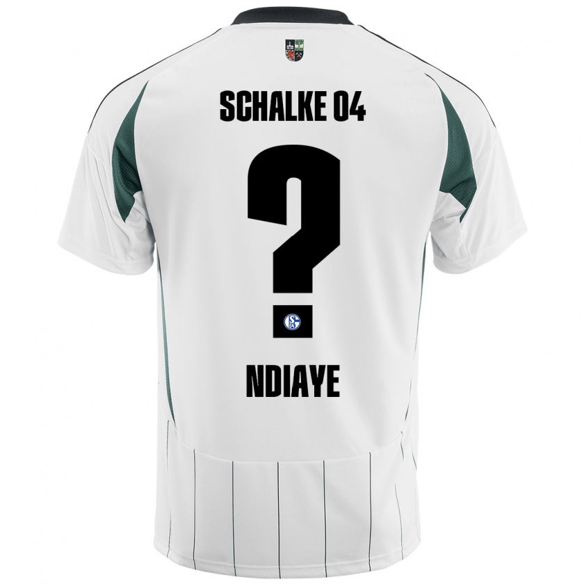 Kandiny Niño Camiseta Jean-Paul Ndiaye #0 Blanco Verde 2ª Equipación 2024/25 La Camisa Chile