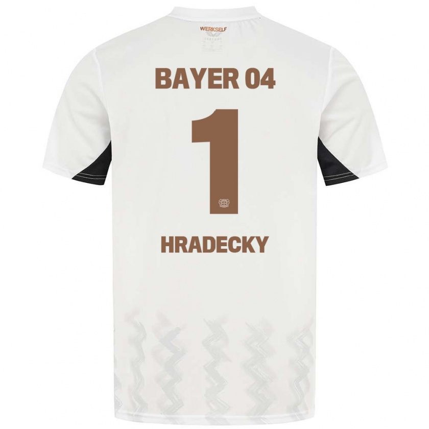 Kandiny Niño Camiseta Lukas Hradecky #1 Blanco Negro 2ª Equipación 2024/25 La Camisa Chile